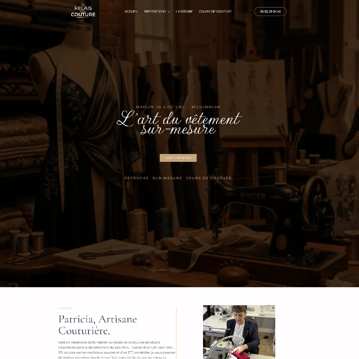 Création du site internet Au Relais de la Couture